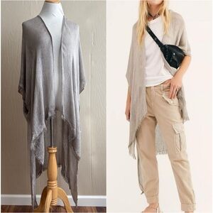 Free People Day Dream Washed Boho Beach Long Duster Kimono Cover Up